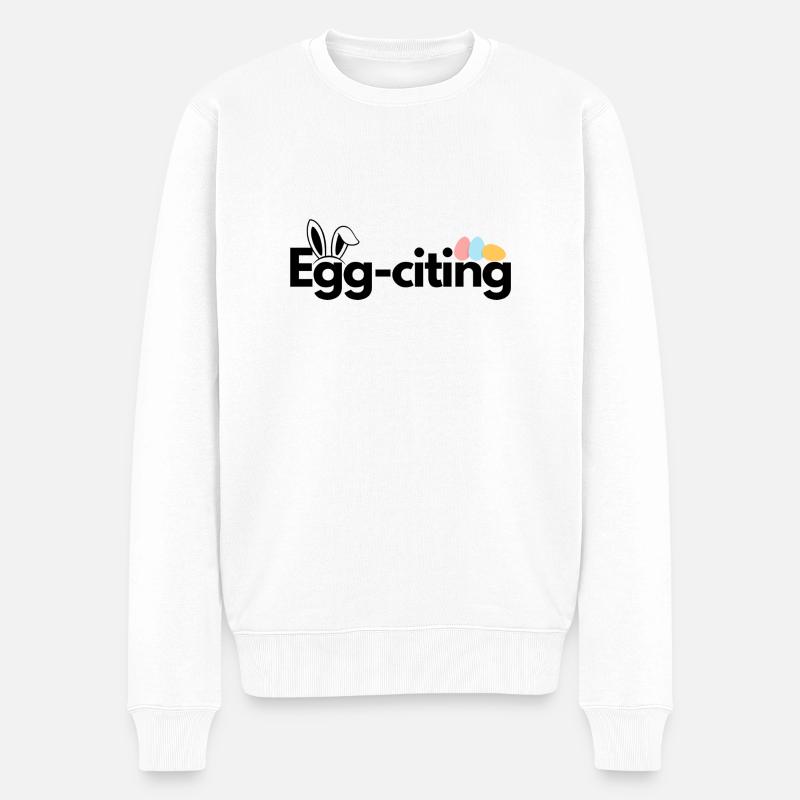 Egg-citing - Männer Premium Bio Pullover - Weiß