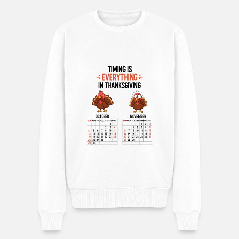 Thanksgiving Timing - Männer Premium Bio Pullover - Weiß