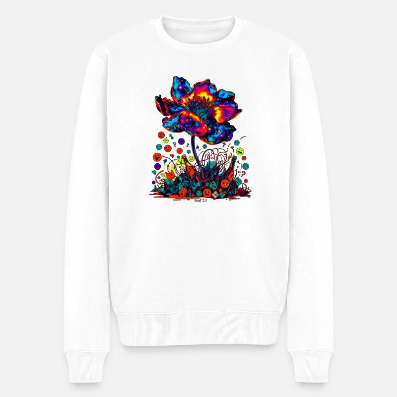 Cosmic Reset Bloom 2.0 - Männer Premium Bio Pullover - Weiß
