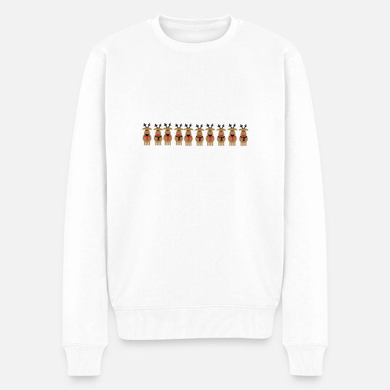 rennes de Noël équipage - Pull Premium bio Homme - blanc