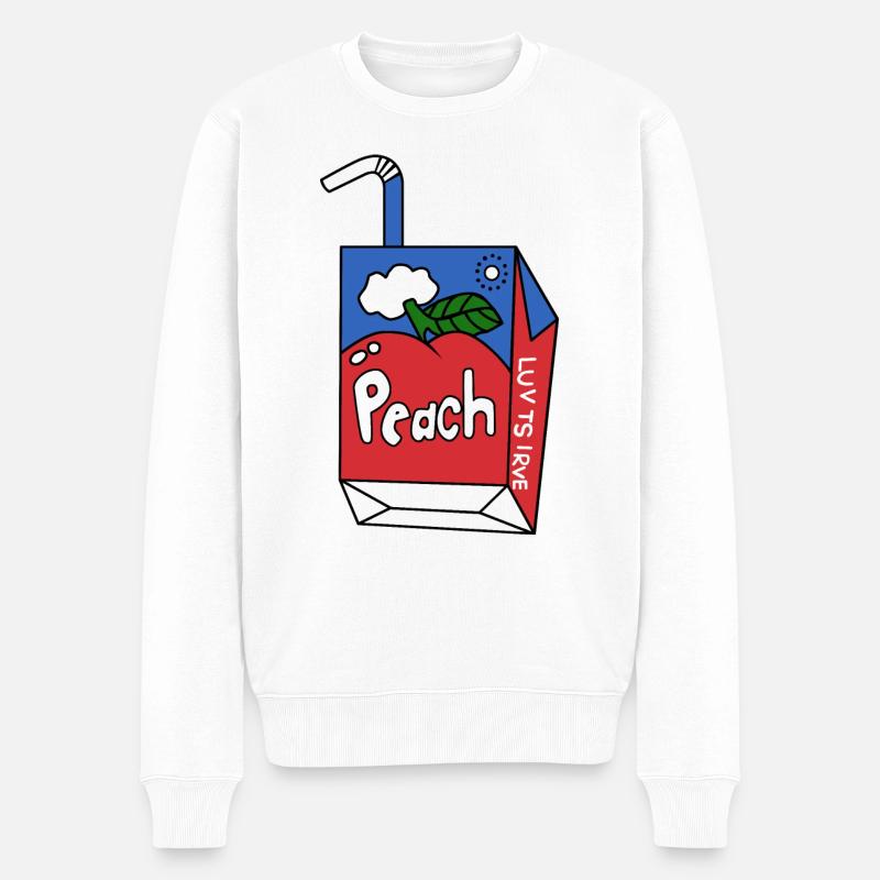 Peachy graphique de pêche - Pull Premium bio Homme - blanc