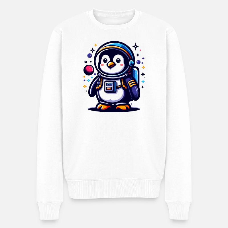 Pingouin de l’espace - Pull Premium bio Homme - blanc