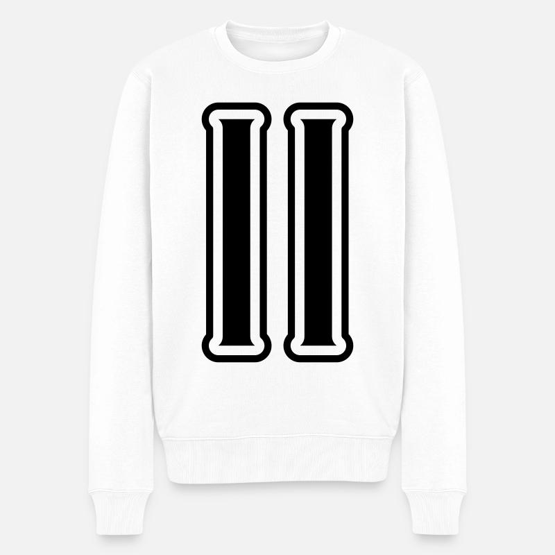 11 Zahl symbol - Männer Premium Bio Pullover - Weiß