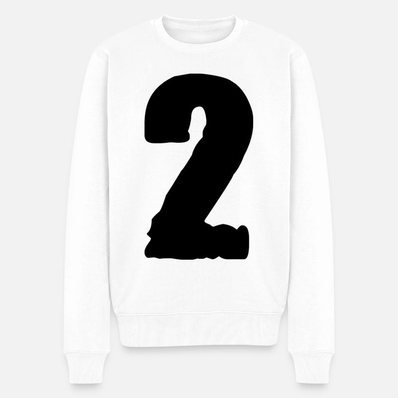 2 Zahl Trikot - Männer Premium Bio Pullover - Weiß