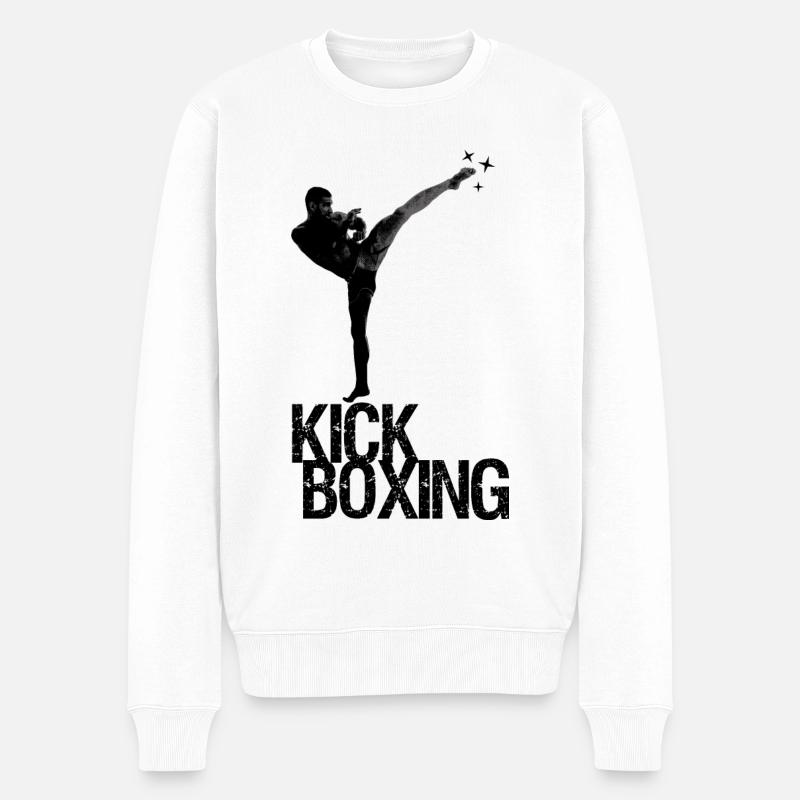 Kickboxen Kampfsport Kampf Kampf - Männer Premium Bio Pullover - Weiß