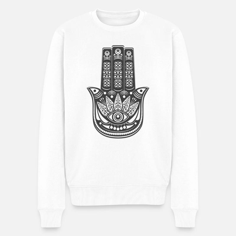 La main de Fatma - Pull Premium bio Homme - blanc