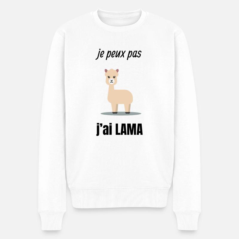 je peux pas j'ai lama - Pull Premium bio Homme - blanc