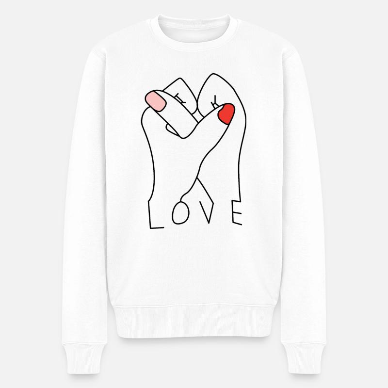 Amour - Pull Premium bio Homme - blanc