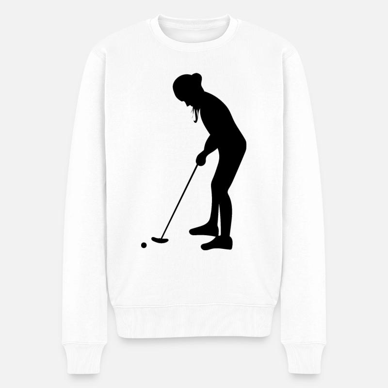 MINIGOLF MINIGOLFER MINIGOLFERIN - Männer Premium Bio Pullover - Weiß