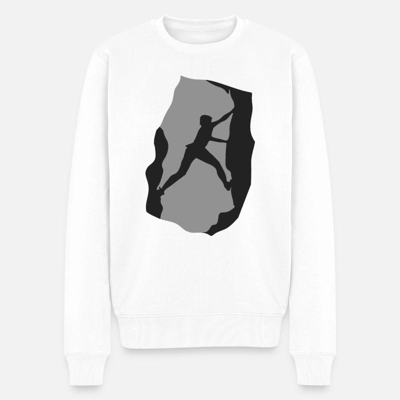 Rock Climbing - Männer Premium Bio Pullover - Weiß