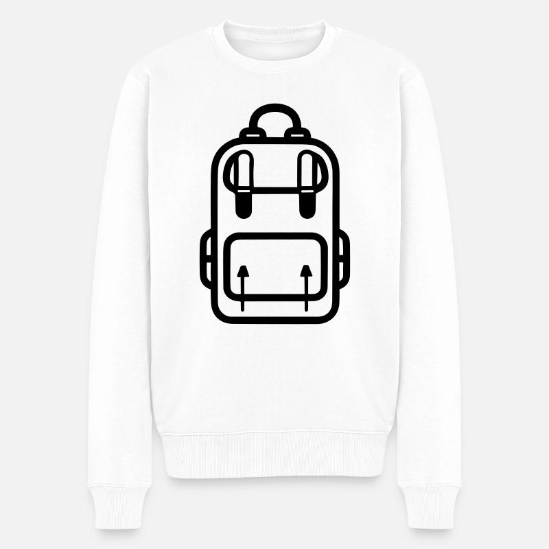 Rucksack - Männer Premium Bio Pullover - Weiß