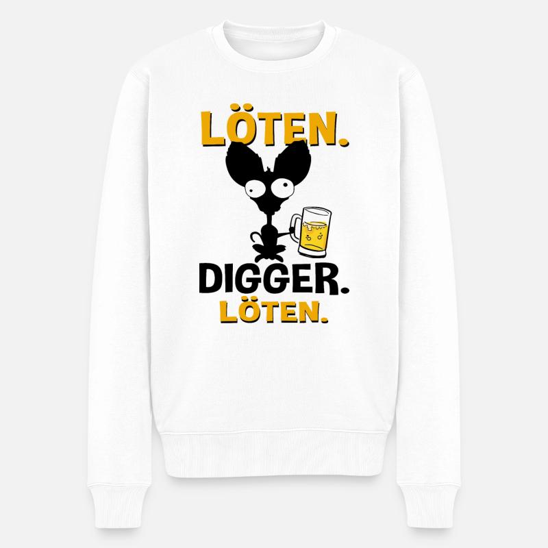 Löten Digga Löten Bier Hund - Männer Premium Bio Pullover - Weiß