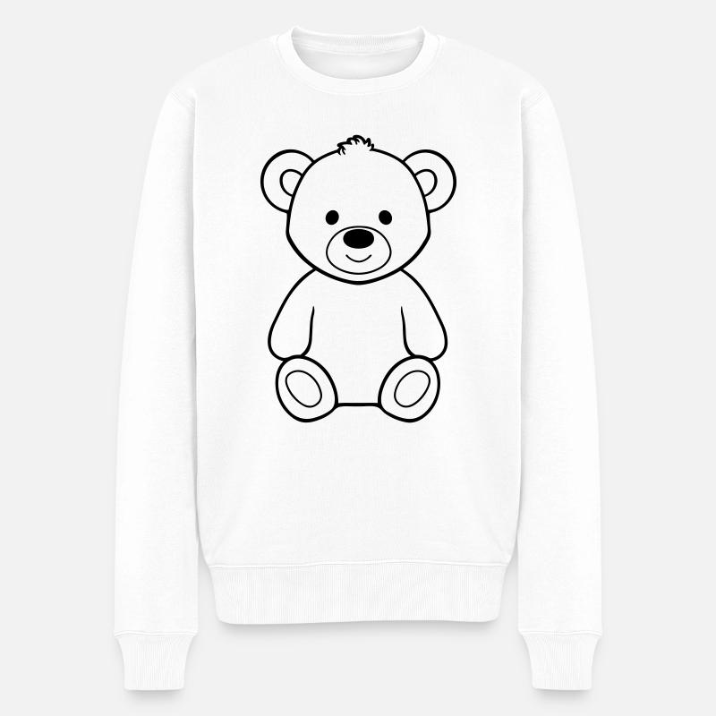Teddybär - Männer Premium Bio Pullover - Weiß