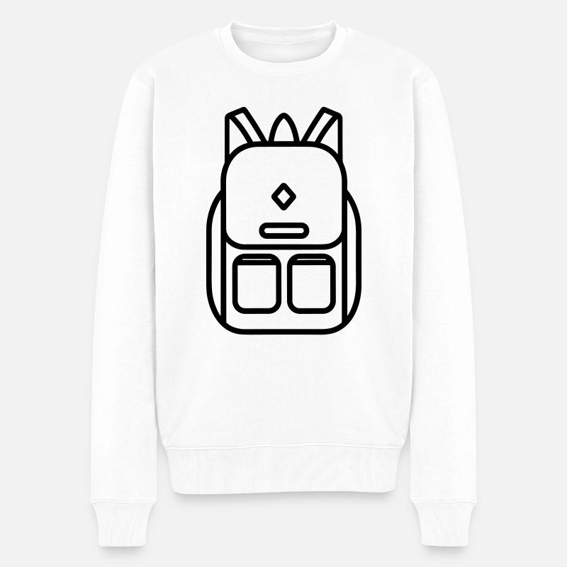 Rucksack - Männer Premium Bio Pullover - Weiß