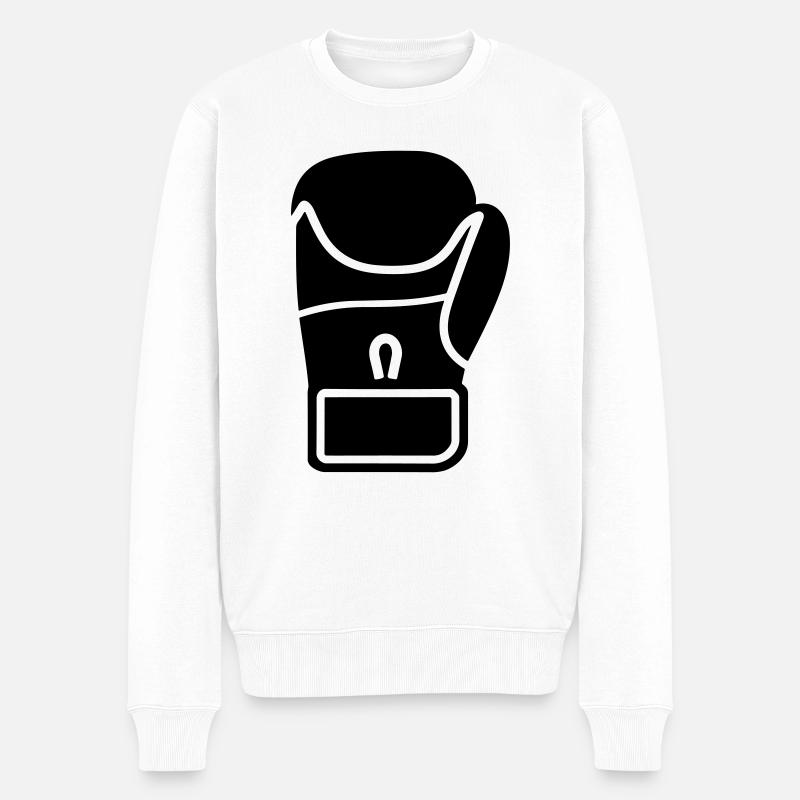 Boxhandschuh - Männer Premium Bio Pullover - Weiß