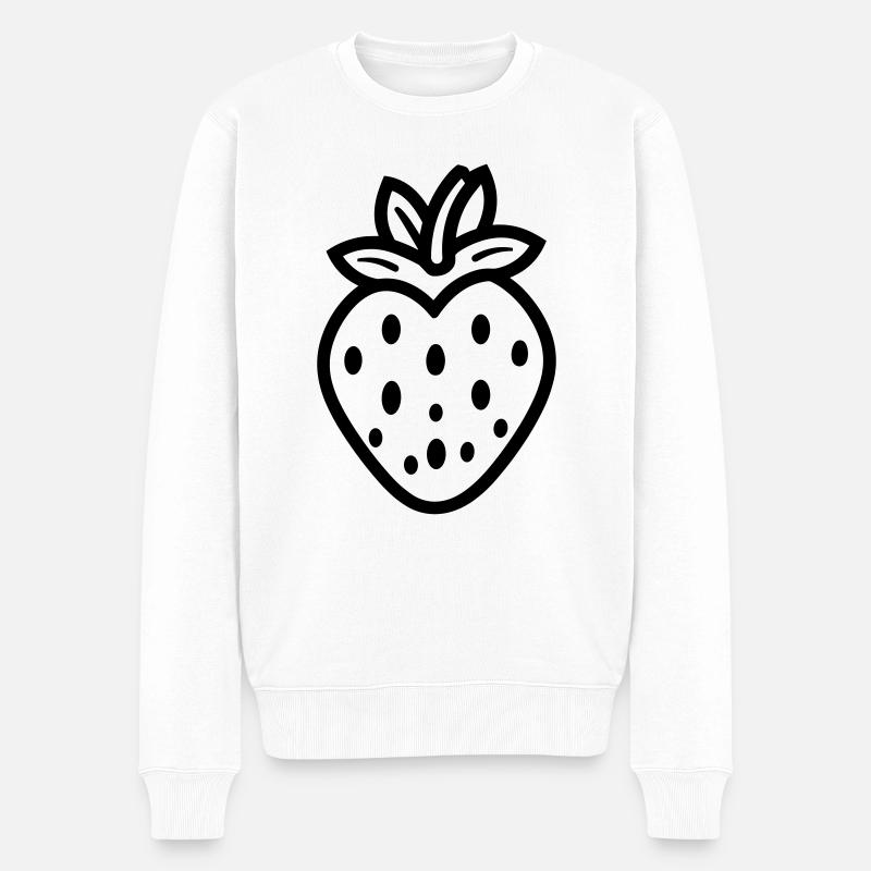 fraise - Pull Premium bio Homme - blanc
