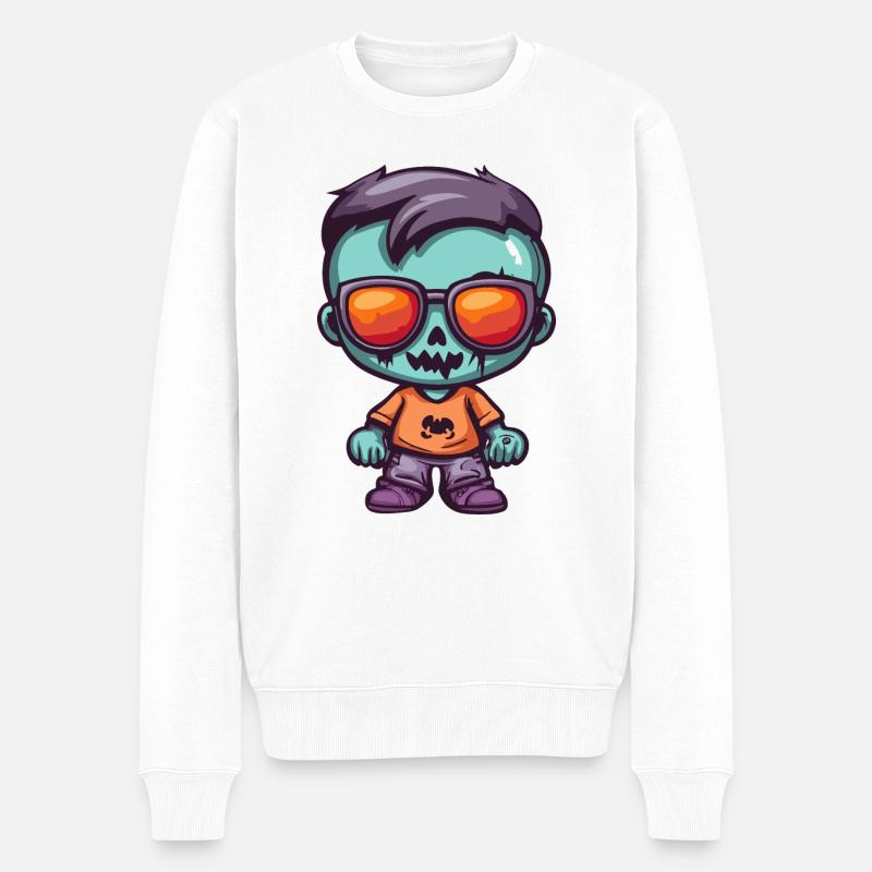 Zombie Halloween Cool - Männer Premium Bio Pullover - Weiß