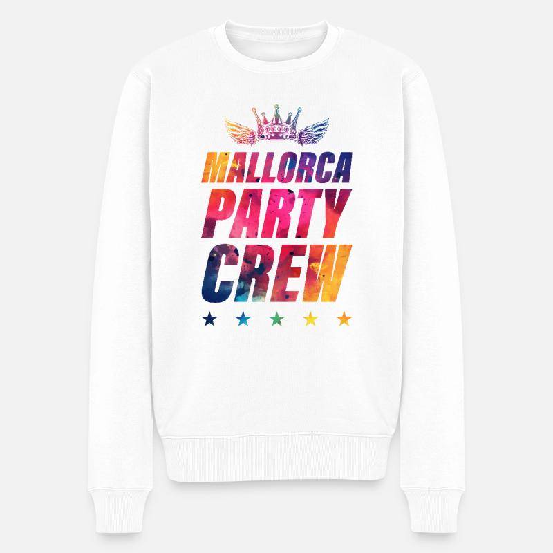 Mallorca Party Crew - Männer Premium Bio Pullover - Weiß