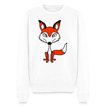 Fuchs Böser Blick Gefährlich Verrückt Wildes Tier - Männer Premium Bio Pullover - Weiß - Vorne - Thijin (182cm)