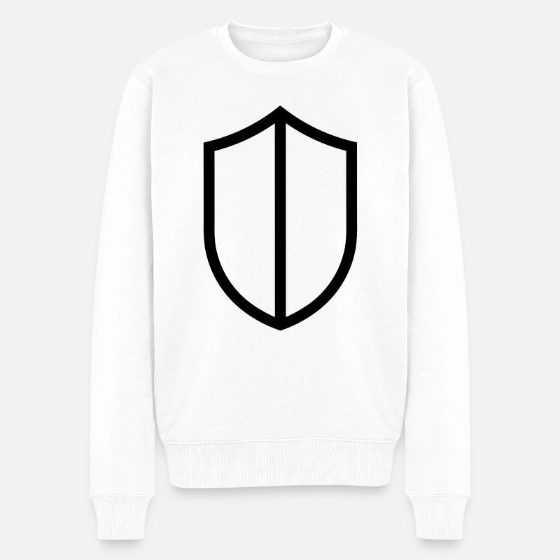 Schild - Männer Premium Bio Pullover - Weiß