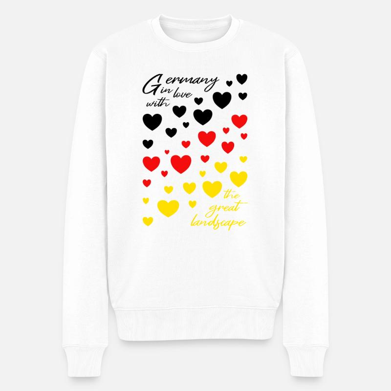 Deutschland Germany Landschaft - Männer Premium Bio Pullover - Weiß