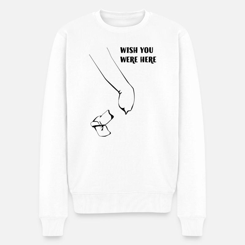 Wish You Were Here - Männer Premium Bio Pullover - Weiß