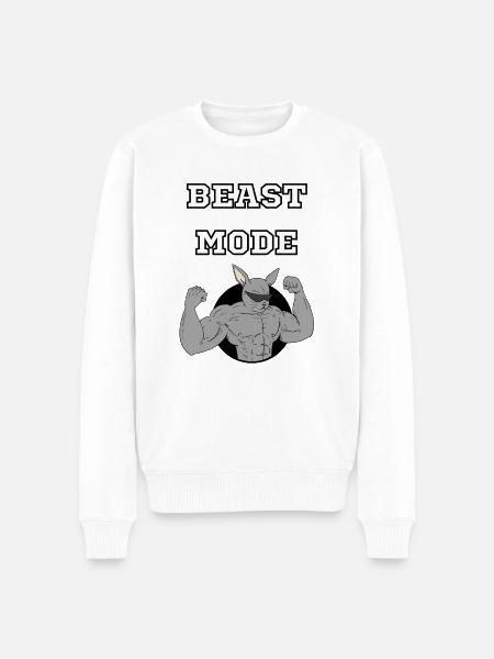 Beast mode Hase - Männer Premium Bio Pullover - Weiß