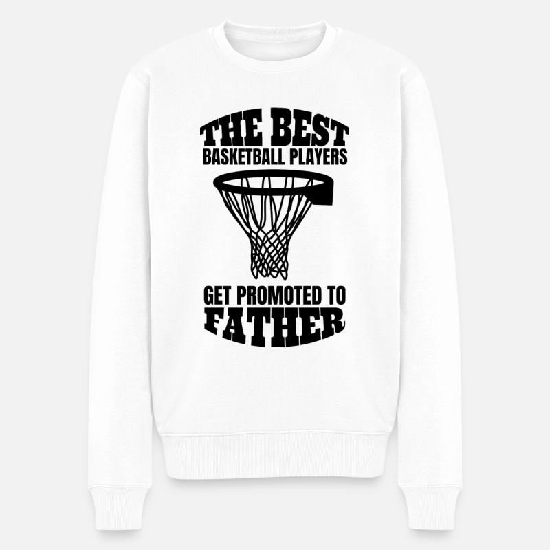Basket-ball papa papa basketteur - Pull Premium bio Homme - blanc