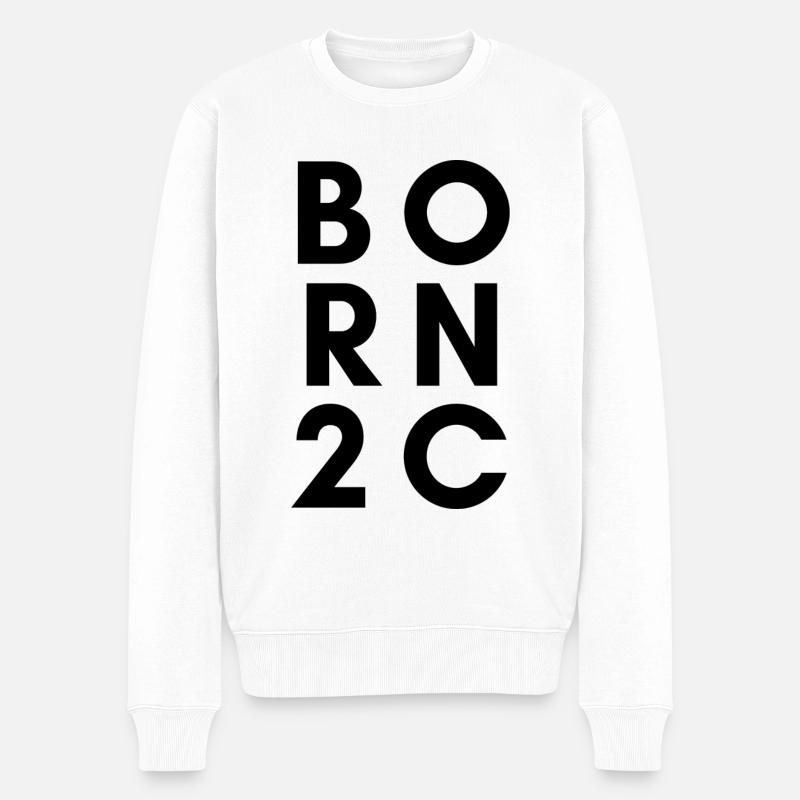 Born 2 C - Männer Premium Bio Pullover - Weiß