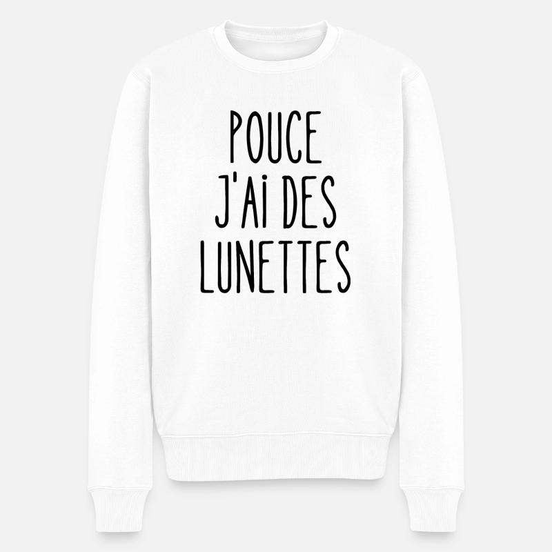 pouce j'ai des lunettes - Pull Premium bio Homme - blanc