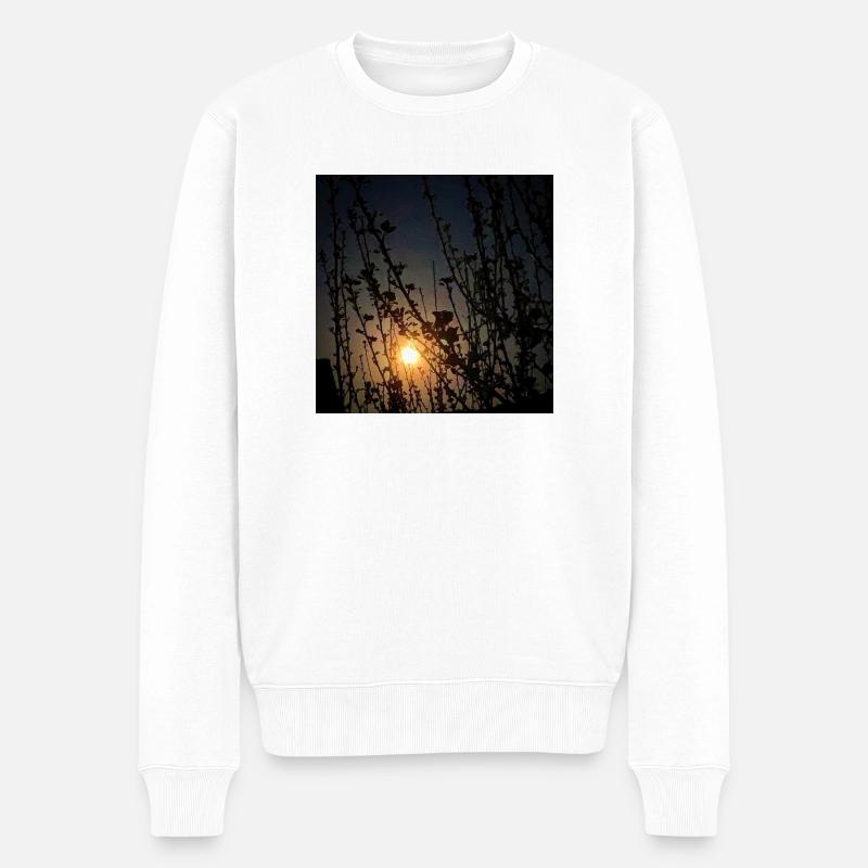 Mond - Männer Premium Bio Pullover - Weiß