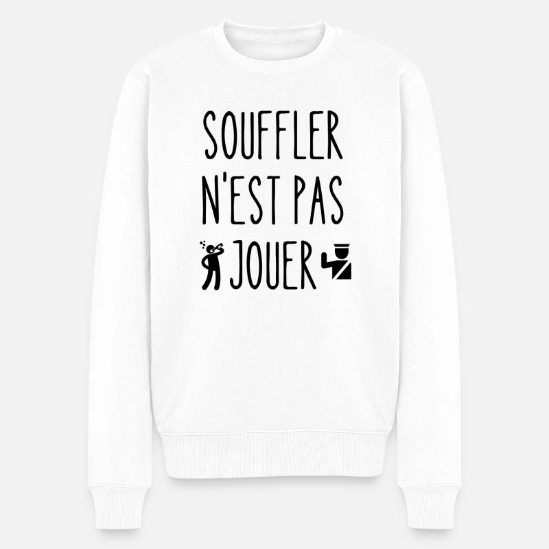 souffler n'est pas jouer - Pull Premium bio Homme - blanc