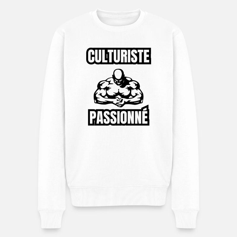 culturiste passionné - Pull Premium bio Homme - blanc