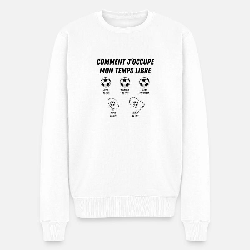 comment j'occupe mon temps libre - Pull Premium bio Homme - blanc