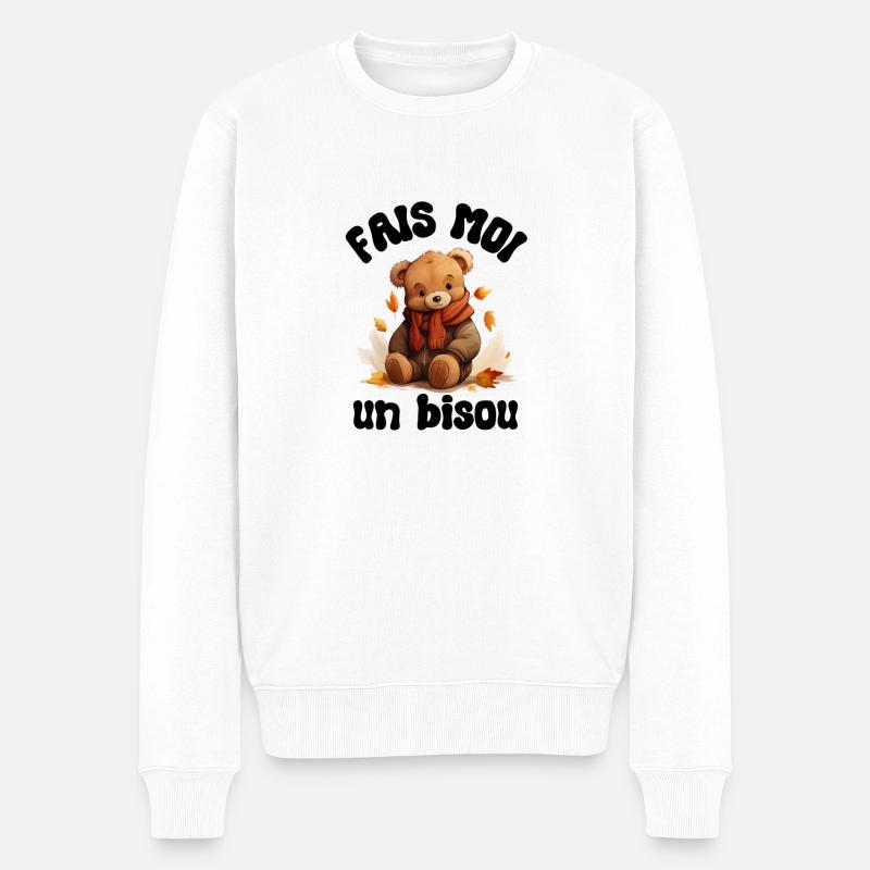 fais moi un bisou - Pull Premium bio Homme - blanc