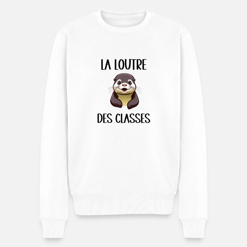 loutre des classes - Pull Premium bio Homme - blanc