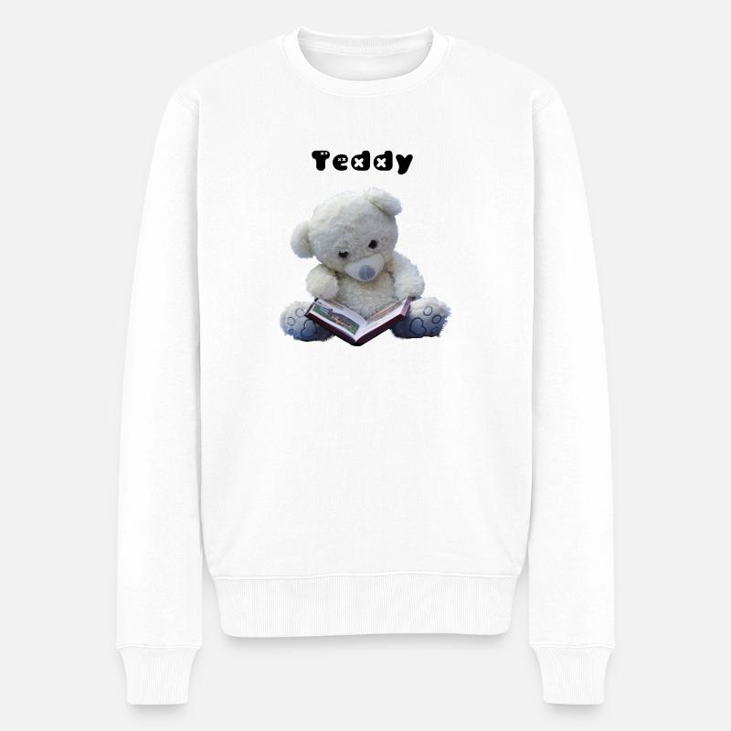 Teddy - Männer Premium Bio Pullover - Weiß