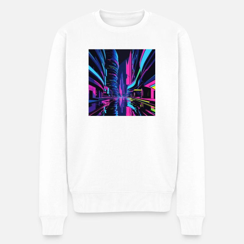 Future City 1 - Männer Premium Bio Pullover - Weiß