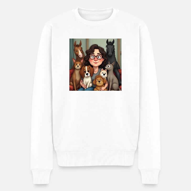 Fellnasen & Freunde - Männer Premium Bio Pullover - Weiß