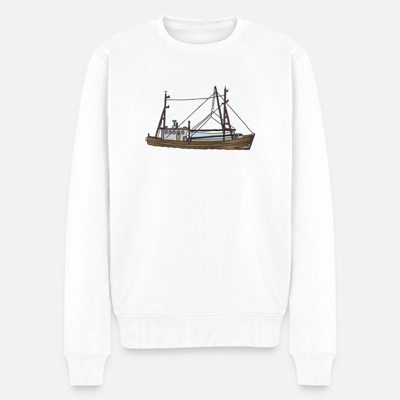 Bateau de pêche c - Pull Premium bio Homme - blanc