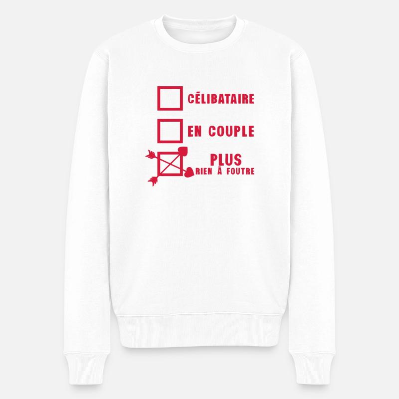 celibataire couple rien foutre citation - Pull Premium bio Homme - blanc
