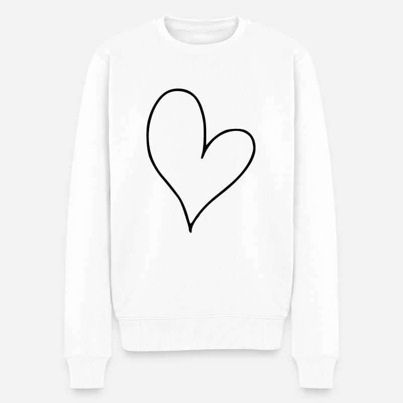 Émoji de coeur esquisse - Pull Premium bio Homme - blanc