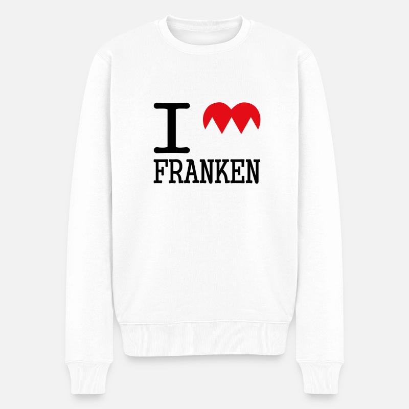 I love Franken - Männer Premium Bio Pullover - Weiß
