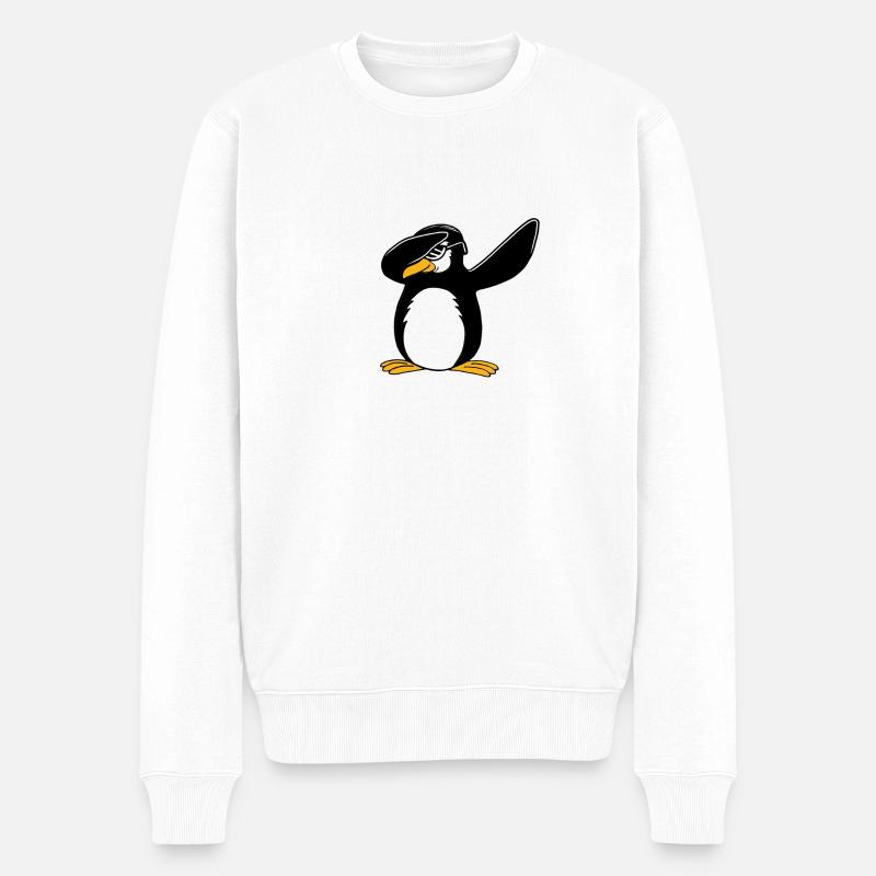Dabbing Pinguin Funny Dance Geschenk - Männer Premium Bio Pullover - Weiß