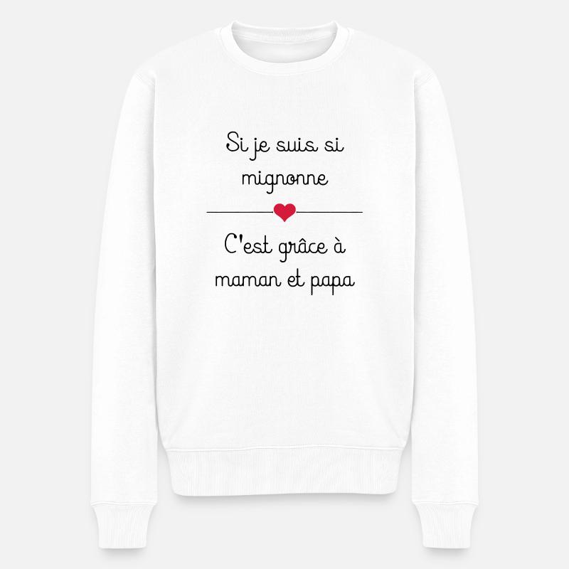 mignonne - Pull Premium bio Homme - blanc