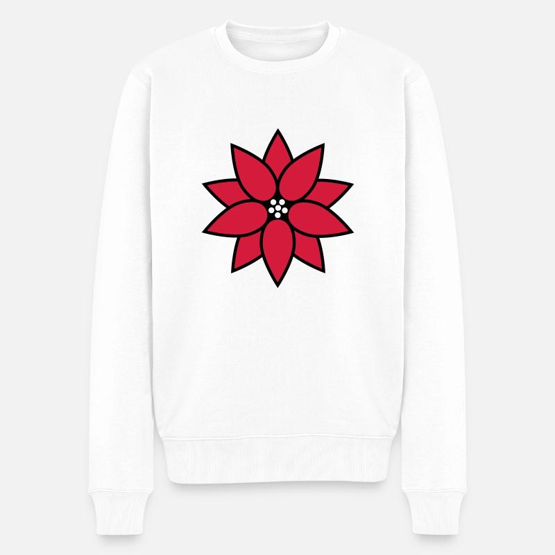 Weihnachtsstern - Männer Premium Bio Pullover - Weiß