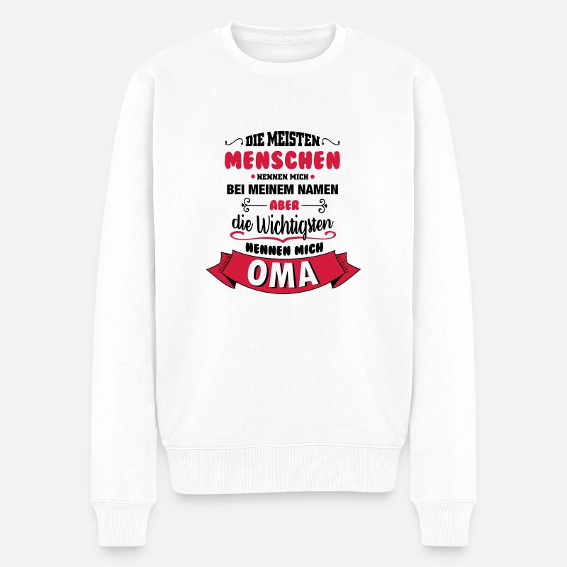 Beim Namen nennen - Oma - Männer Premium Bio Pullover - Weiß