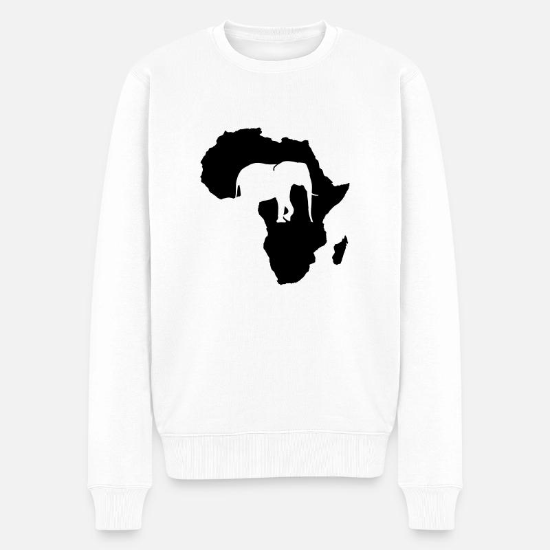 Afrika Elefant - Männer Premium Bio Pullover - Weiß