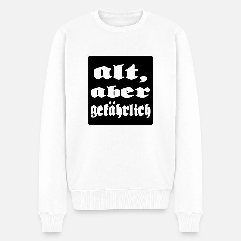 alt aber gefaehrlich - Männer Premium Bio Pullover - Weiß