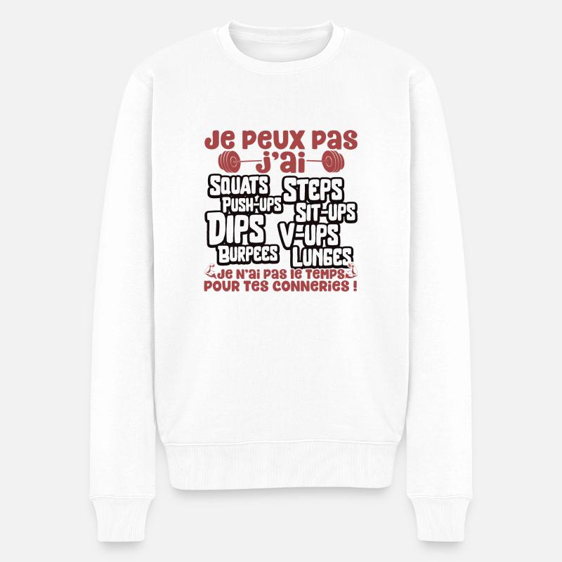 J'peux pas muscu cadeau - Pull Premium bio Homme - blanc